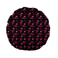 Cherries An Bats Black Standard 15  Premium Round Cushions by snowwhitegirl