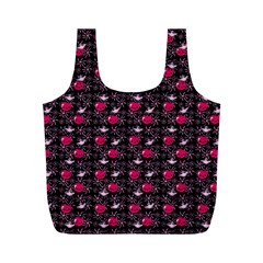 Cherries An Bats Black Full Print Recycle Bag (m) by snowwhitegirl