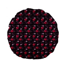 Cherries An Bats Black Standard 15  Premium Flano Round Cushions by snowwhitegirl