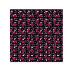 Cherries An Bats Black Small Satin Scarf (square) by snowwhitegirl