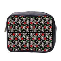 Heart Skeleton Face Pattern Black Mini Toiletries Bag (two Sides) by snowwhitegirl