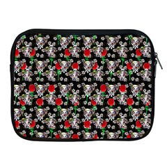 Heart Skeleton Face Pattern Black Apple Ipad 2/3/4 Zipper Cases by snowwhitegirl