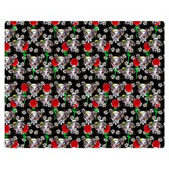 Heart Skeleton Face Pattern Black Double Sided Flano Blanket (medium)  by snowwhitegirl