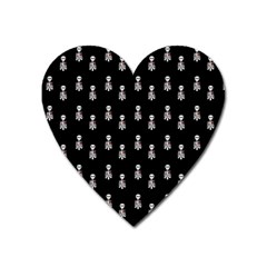 Heart Skeleton Pattern Heart Magnet by snowwhitegirl