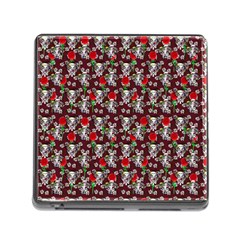 Heart Skeleton Face Pattern Burgundy Memory Card Reader (square 5 Slot) by snowwhitegirl