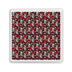 Heart Skeleton Face Pattern Burgundy Memory Card Reader (square) by snowwhitegirl