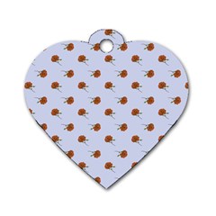 Peach Rose Blue Dog Tag Heart (two Sides) by snowwhitegirl