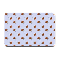 Peach Rose Blue Small Doormat  by snowwhitegirl