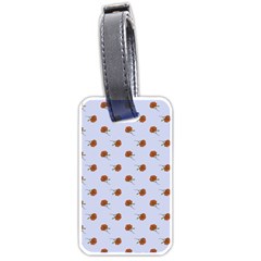 Peach Rose Blue Luggage Tag (one Side) by snowwhitegirl