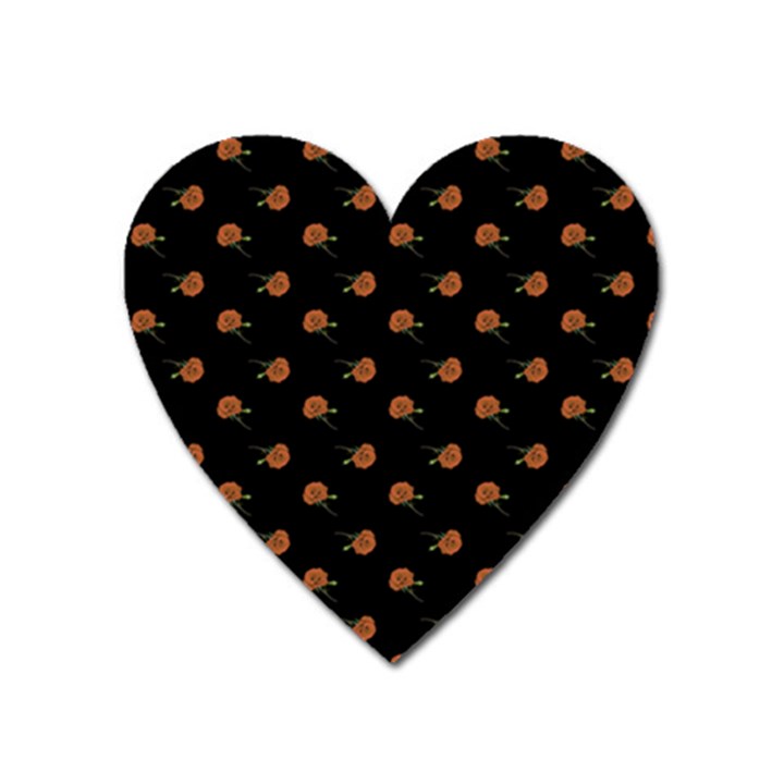 Peach Rose Black Heart Magnet