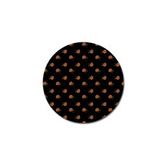 Peach Rose Black Golf Ball Marker by snowwhitegirl