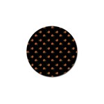 Peach Rose Black Golf Ball Marker Front