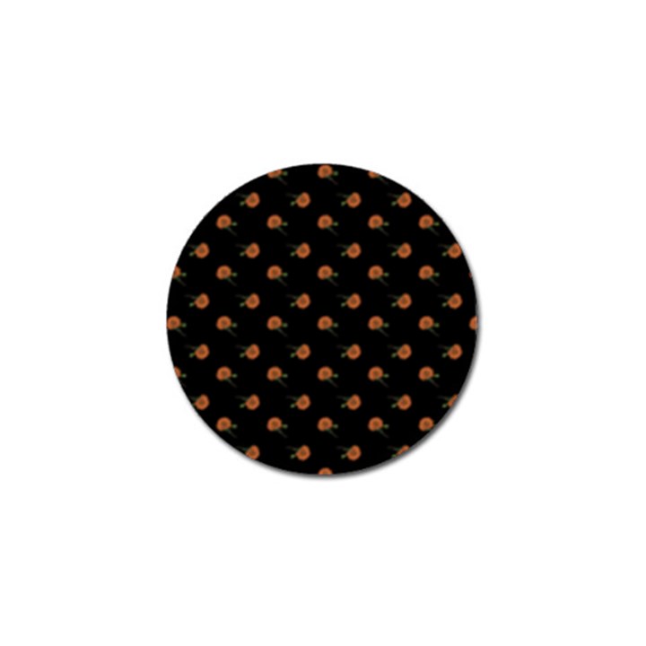 Peach Rose Black Golf Ball Marker