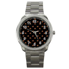 Peach Rose Black Sport Metal Watch by snowwhitegirl