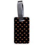 Peach Rose Black Luggage Tag (one side) Front