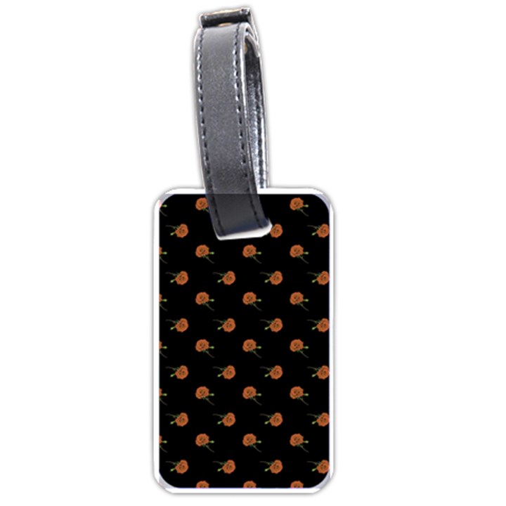 Peach Rose Black Luggage Tag (one side)