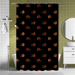 Peach Rose Black Shower Curtain 48  X 72  (small)  by snowwhitegirl