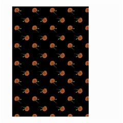 Peach Rose Black Small Garden Flag (two Sides) by snowwhitegirl