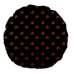 Peach Rose Black Large 18  Premium Flano Round Cushions by snowwhitegirl