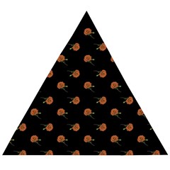 Peach Rose Black Wooden Puzzle Triangle