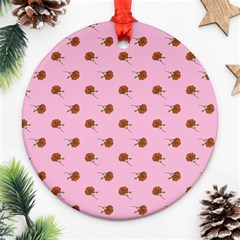 Peach Rose Pink Ornament (round) by snowwhitegirl