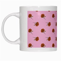 Peach Rose Pink White Mugs by snowwhitegirl