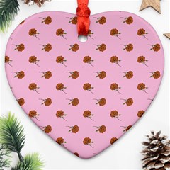 Peach Rose Pink Heart Ornament (two Sides) by snowwhitegirl