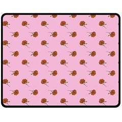 Peach Rose Pink Double Sided Fleece Blanket (medium)  by snowwhitegirl