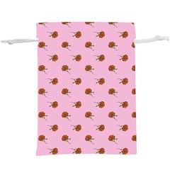 Peach Rose Pink  Lightweight Drawstring Pouch (xl)