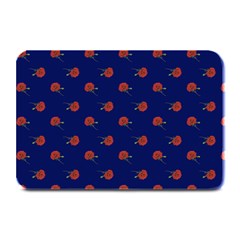 Red Rose Blue Plate Mats by snowwhitegirl