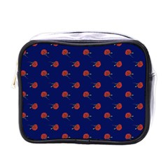 Red Rose Blue Mini Toiletries Bag (one Side) by snowwhitegirl