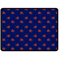 Red Rose Blue Double Sided Fleece Blanket (large)  by snowwhitegirl