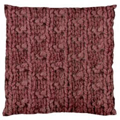 Knitted Wool Rose Large Flano Cushion Case (one Side) by snowwhitegirl