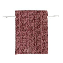 Knitted Wool Rose Lightweight Drawstring Pouch (l)