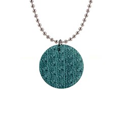 Knitted Wool Blue 1  Button Necklace by snowwhitegirl