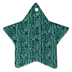 Knitted Wool Blue Star Ornament (two Sides) by snowwhitegirl