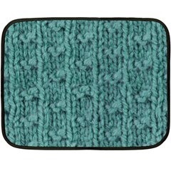 Knitted Wool Blue Double Sided Fleece Blanket (mini)  by snowwhitegirl