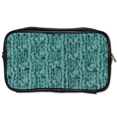 Knitted Wool Blue Toiletries Bag (two Sides) by snowwhitegirl