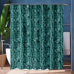 Knitted Wool Blue Shower Curtain 60  X 72  (medium)  by snowwhitegirl