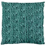 Knitted Wool Blue Large Cushion Case (Two Sides) Front