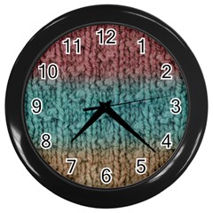 Knitted Wool Ombre 1 Wall Clock (black) by snowwhitegirl