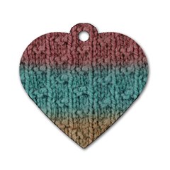 Knitted Wool Ombre 1 Dog Tag Heart (two Sides) by snowwhitegirl