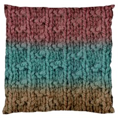 Knitted Wool Ombre 1 Large Flano Cushion Case (two Sides) by snowwhitegirl