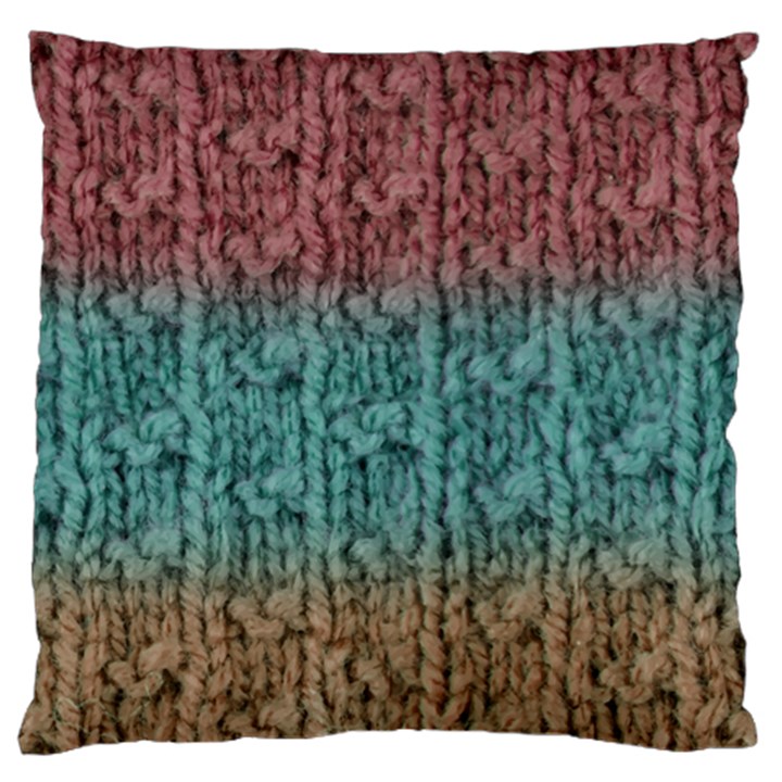 Knitted Wool Ombre 1 Large Flano Cushion Case (Two Sides)