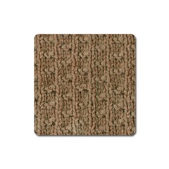 Knitted Wool Brown Square Magnet by snowwhitegirl