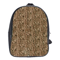 Knitted Wool Brown School Bag (large) by snowwhitegirl