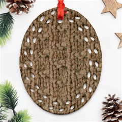 Knitted Wool Brown Oval Filigree Ornament (two Sides) by snowwhitegirl