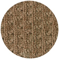 Knitted Wool Brown Wooden Puzzle Round by snowwhitegirl