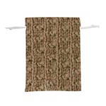 Knitted Wool Brown Lightweight Drawstring Pouch (S) Front