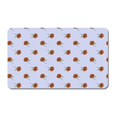 Peach Rose Blue Magnet (rectangular) by snowwhitegirl